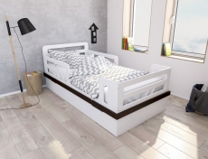 Ліжко IndigoWood Cloud 160x80cm з ящиком white / natural wood